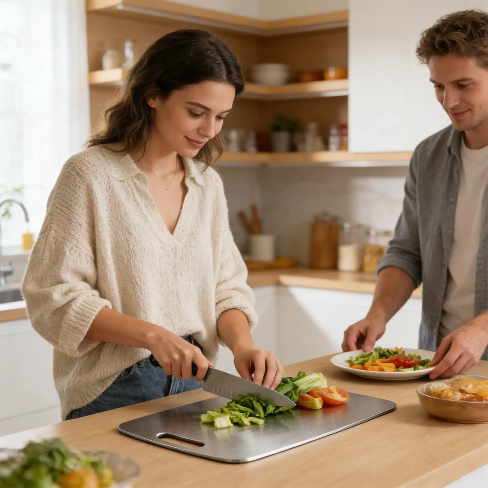 Stainless Steel Chopping Board - Meal Prep With Chicken recension och pris