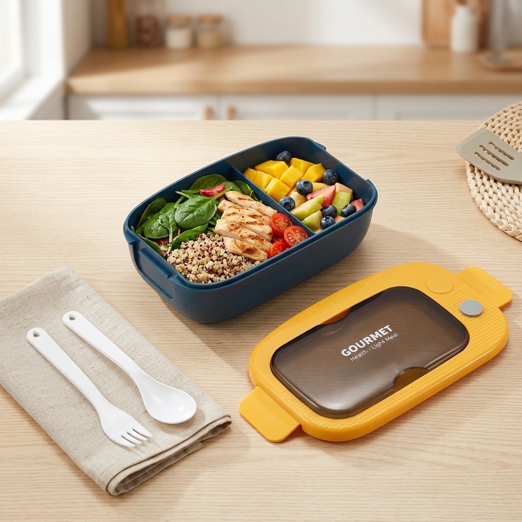 Plastic Bento Lunch Box 2 Comp - Meal Prep Or Prep Meal recension och pris