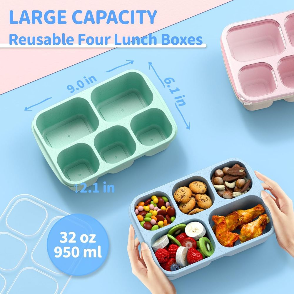 Adult Lunch Box - 4 Pack, 5-Co - Meal Prep Or Prep Meal recension och pris
