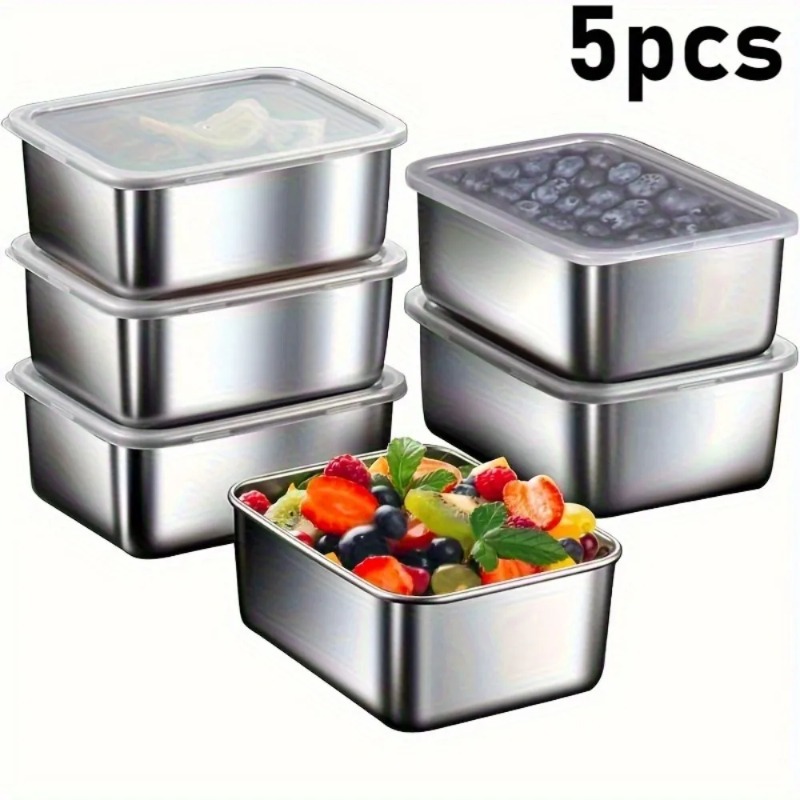 5pc Stainless Steel Food Stora - Meal Prep For Office recension och pris